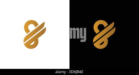 Luxury and unique eight wing logo design Stock Vector
