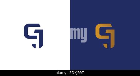 Strong and modern letter GJ initials logo design Stock Vector