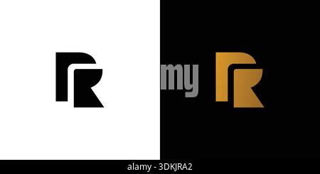 Strong and modern letter R initials logo design Stock Vector