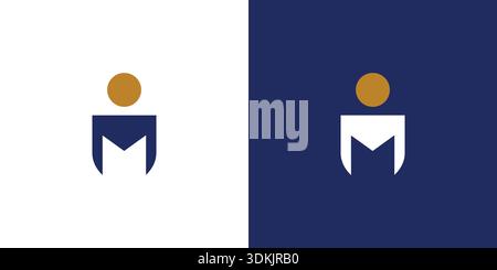Strong and unique letter IM initials logo design Stock Vector