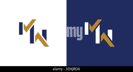 Strong and unique letter MW initials logo design Stock Vector