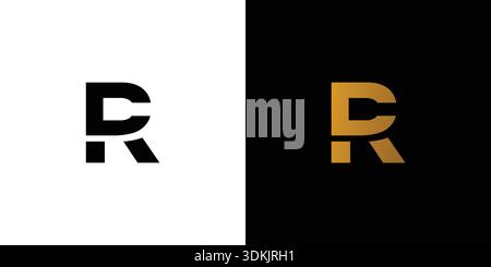Unique and modern letter CR initials logo design Stock Vector