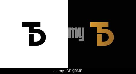 Unique and modern letter TD initials logo design Stock Vector