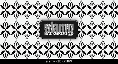 Black and white repeating floral leaf background Stock Vector