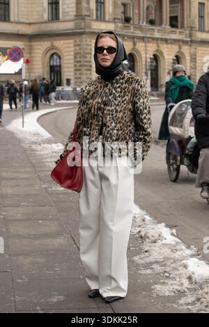 Guests arriving at Copenhagen Fashionweek 2026 Stock Photo