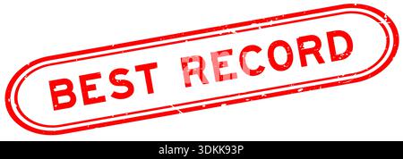 Grunge red best record word rubber seal stamp on white background Stock Vector