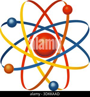 Retro Atomic Science Nuclear Physics Illustration Stock Vector