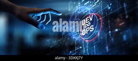 DevOps Concept: Integrating Development and Operations for Enhanced Software Delivery. Stock Photo