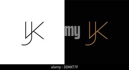 Elegant and luxury JK logo design Stock Vector