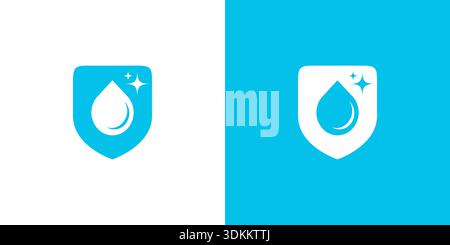 Modern and professional hygienic water guarantee logo design Stock Vector