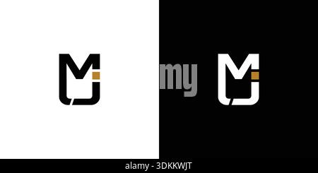 Modern and unique letter MJ initials logo design Stock Vector