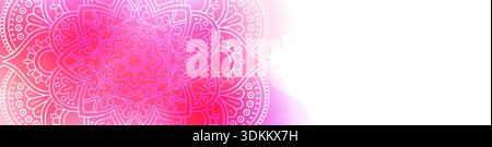 Pink Mandala Pattern on white background. Stock Vector