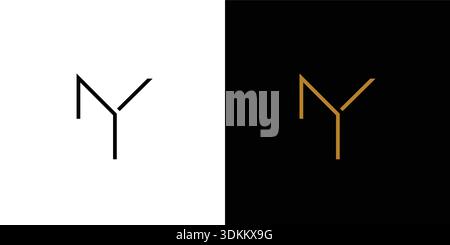 Simple and unique  NY logo design Stock Vector