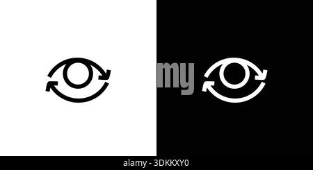 The eye attention logo design is unique and simple Stock Vector