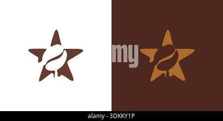 The coffee star logo design is unique and modern Stock Vector