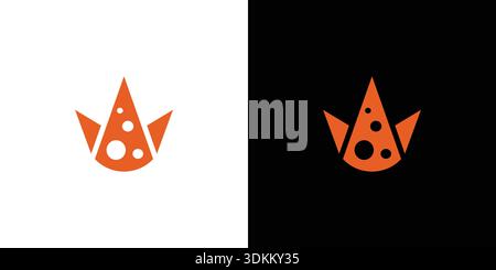 The King of Pizza logo design is unique and fun Stock Vector