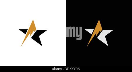 The mountain star logo design is unique and modern Stock Vector