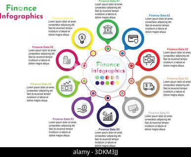 Circular Finance Infographic Template for Data Presentation Stock Vector