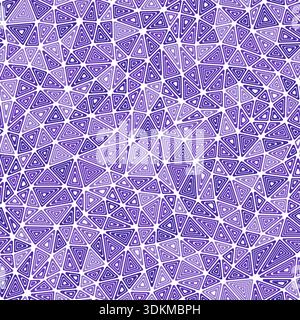 Triangulation geometric shapes background. Compact triangles size. Multiple repeated inner triangles. Monotone style. Repeatable pattern. Stock Vector