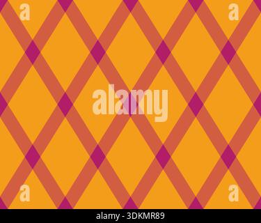 Vibrant orange and magenta crisscross pattern.  Geometric diamond design ideal for backgrounds, textiles, or branding.  Modern and energetic aesthetic Stock Vector