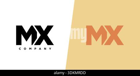 Trendy letter M and X, MX logo design template. Minimal monogram initial based logotype for company identity. Stock Vector