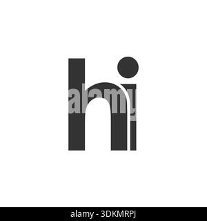 HI creative geometric initial based modern and minimal logo. Letter h i trendy fonts. Universal professional elegant techno vector design. Stock Vector