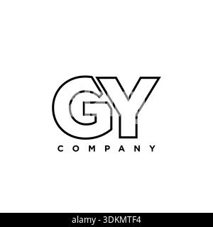 Trendy letter G and Y, GY logo design template. Minimal monogram initial based logotype for company identity. Stock Vector