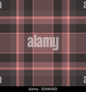 Golf seamless pattern tartan, funky check texture background. Print plaid textile fabric vector in red and dark colors palette. Stock Vector