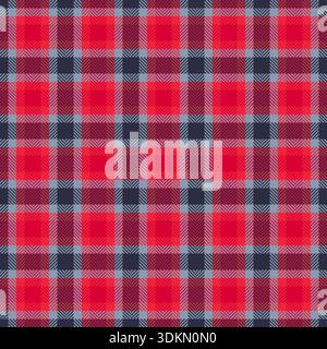 Goose foot vector pattern seamless, vogue tartan fabric plaid. International background textile check texture in red and pastel colors palette. Stock Vector