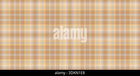 Industry pattern tartan texture, invitation plaid vector fabric. Robe background seamless check textile in orange and grey colors palette. Stock Vector