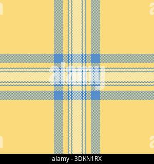 Diamond vector seamless texture, paint background pattern check. Romance fabric tartan plaid textile in amber and blue colors palette. Stock Vector