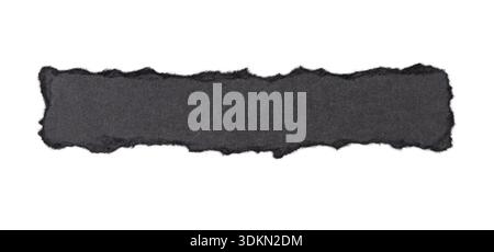 Black Ripped Torn Paper Isolated on White Background Stock Photo