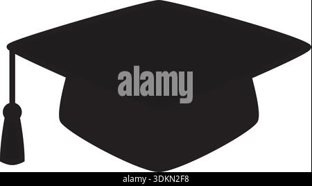 Black Graduation Cap Icon Stock Vector