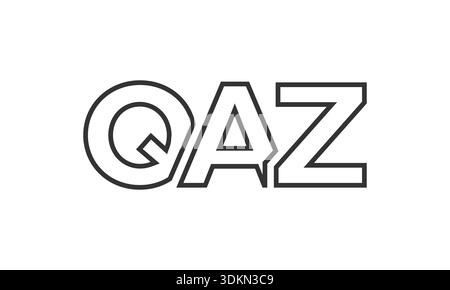 QAZ logo design template with strong and modern bold text. Initial based vector logotype featuring simple and minimal typography. Trendy company ident Stock Vector