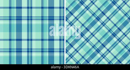 Tartan check background of fabric textile seamless with a pattern vector texture plaid. Set in novelty colours of clothing style trends. Stock Vector