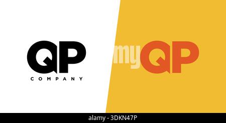 Trendy letter Q and P, QP logo design template. Minimal monogram initial based logotype for company identity. Stock Vector