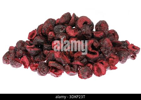 freeze-dried sour cherries isolated on white background Stock Photo