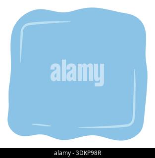 Fluid Hand Drawn Blue Squiggle Sticker Stock Vector