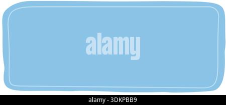 Blue Organic Squiggle Rectangle Badge Stock Vector