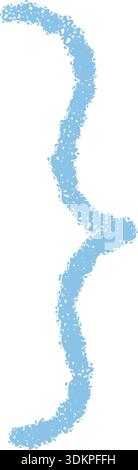 Blue Crayon Hand Drawn Curly Brackets Font Stock Vector