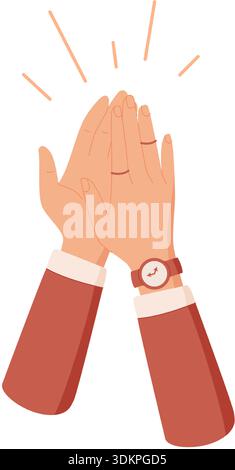 Clapping Hands In Flat Style Stock Vector