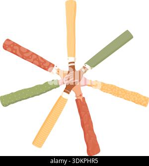 Colorful Hands In Solidarity Gesture Stock Vector
