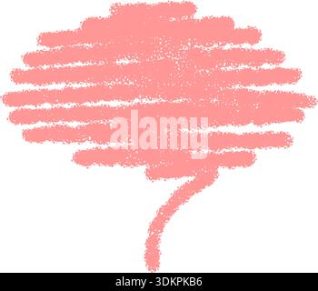 Pink Crayon Sketch Speech Balloon Stock Vector