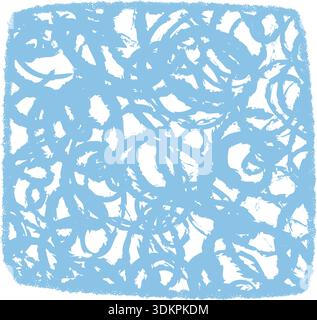 Hand Drawn Curly Crayon Square Frame Stock Vector