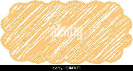 Groovy Crayon Scallop Rectangle Border Stock Vector