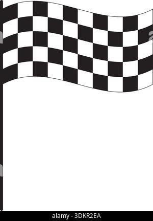 Winding race flag with checkered pattern. Start or finish props on ...