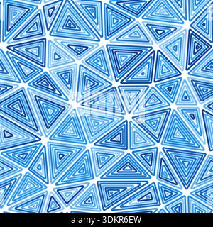 Triangulation geometric shapes background. Multiple repeated inner triangles. Large triangle sizes. Monotone colored style. Seamless pattern. Stock Vector