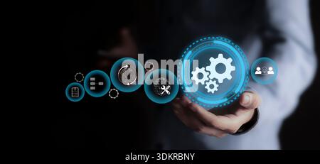 Automation workflow optimization ideas industrial business process marking Stock Photo