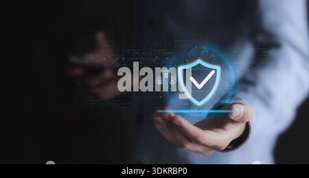 Cybersecurity and privacy concepts, data protection and encryption of secure internet networks Stock Photo