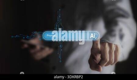AI Idea Generation and Technology Connection Stock Photo